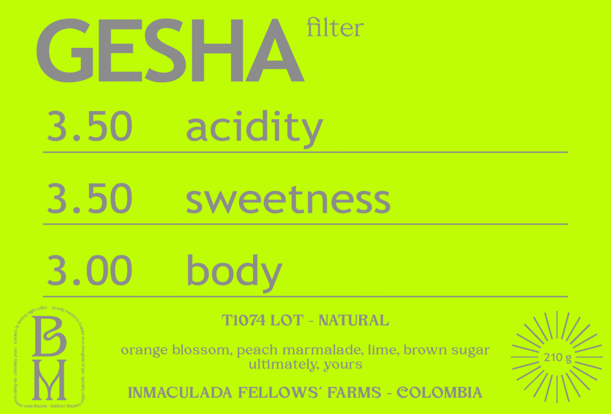 NATURAL GESHA from INMACULADA FELLOWS´ FARMS