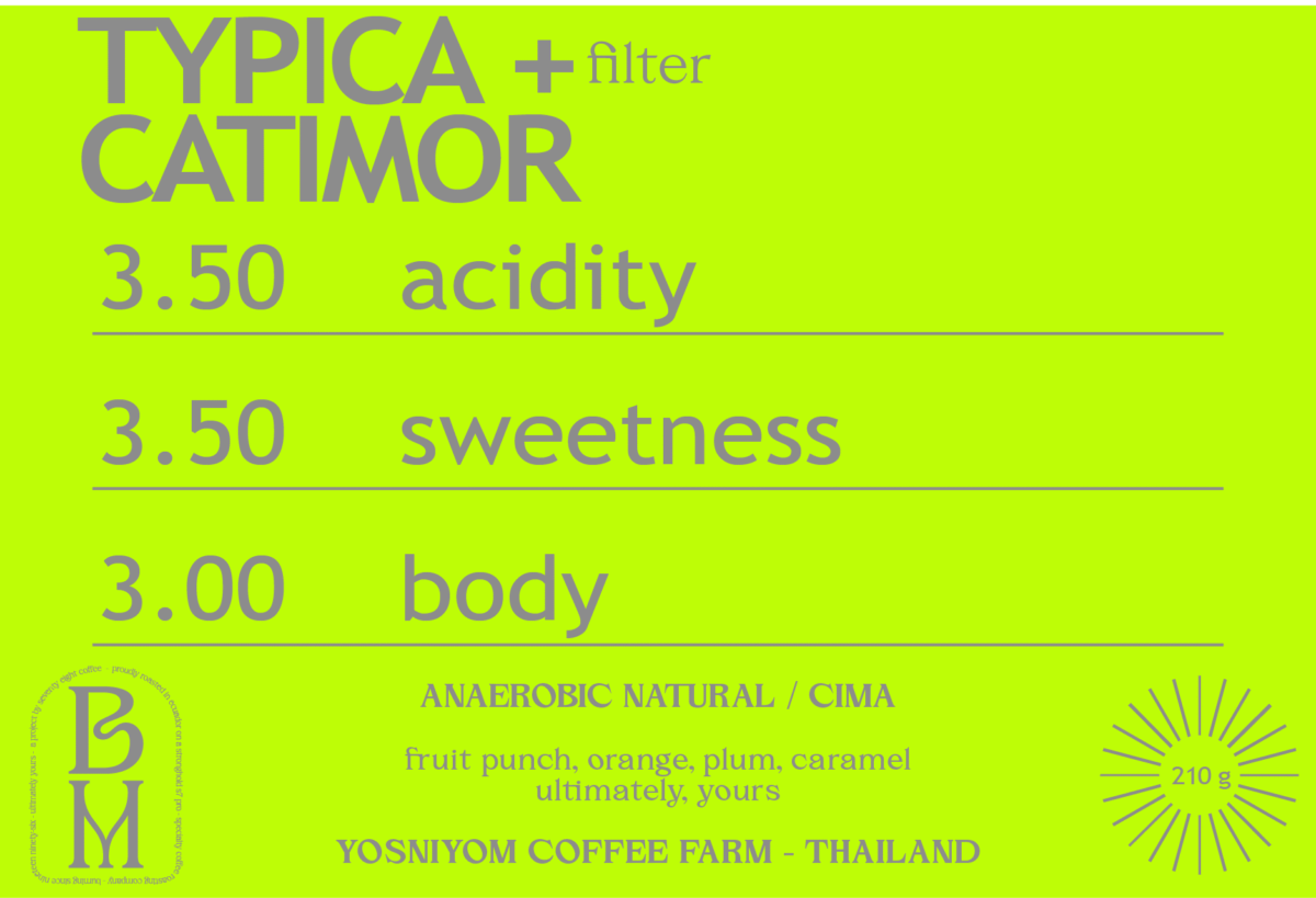 ANAEROBIC NATURAL CIMA TYPICA + CATIMOR from YOSNIYOM COFFEE FARM