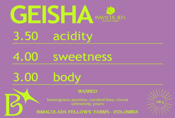 WASHED GEISHA from INMACULADA FELLOWS´ FARMS